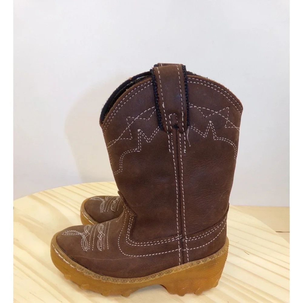 Zapiver Feveco‎ by Softwalk Western Boots Kids Toddlers Brown Size 25 / US 8.5
